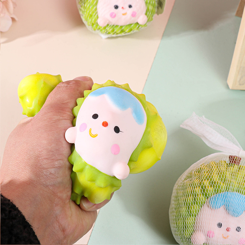 Creative durian baby pinch music cartoon food play pinch music flour durian doll decompression toy decompression artifact