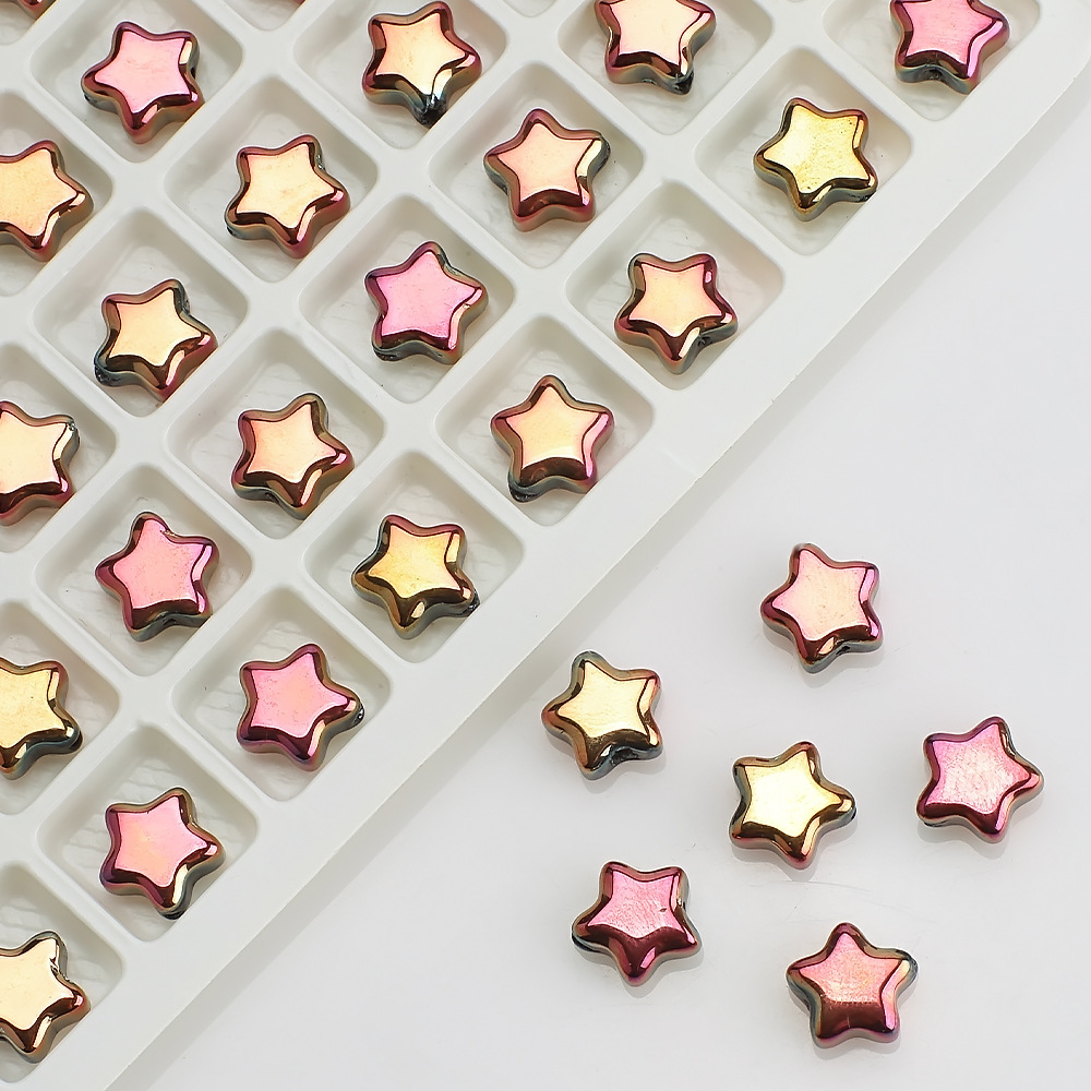 100 PCS/Package Diameter 8mm Hole 1~1.9mm Glass Star Beads display picture 25