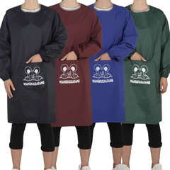 Home Fashion Cute Long-Sleeve Printed Korean Style Cover-Up Dress for Women Waterproof Oil-Proof Kitchen Dining Reverse Wearing Apron