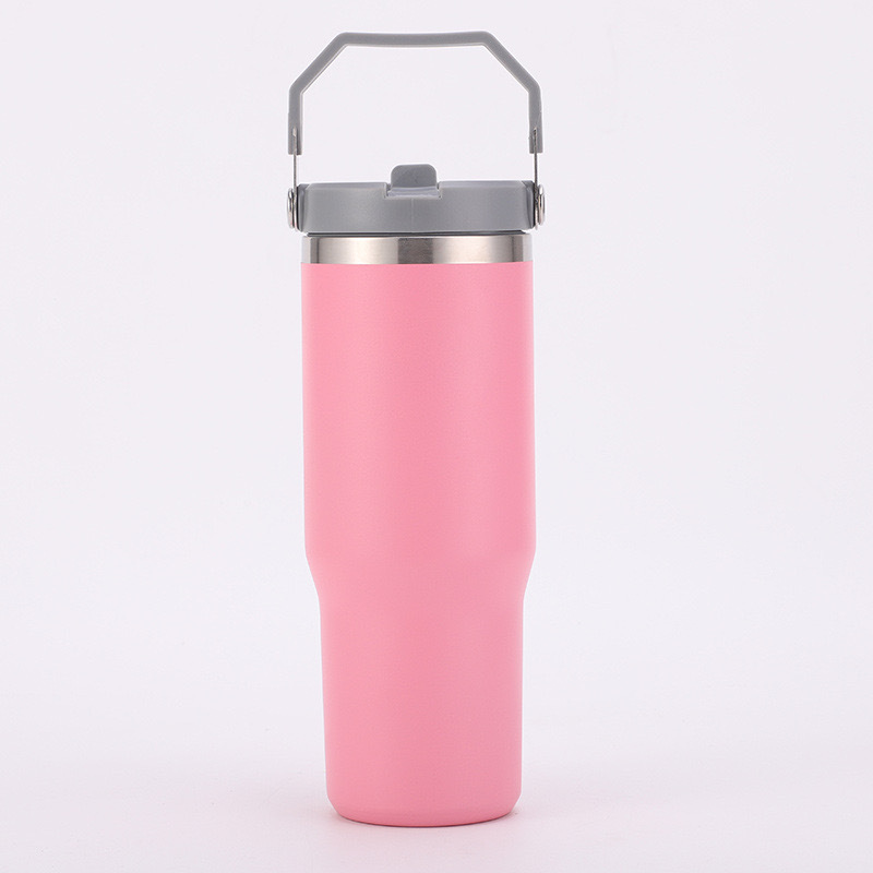 Transfronterizo 30oz taza de automóvil portátil 304 taza de aislamiento de acero inoxidable refrigerante taza de agua de paja portátil
