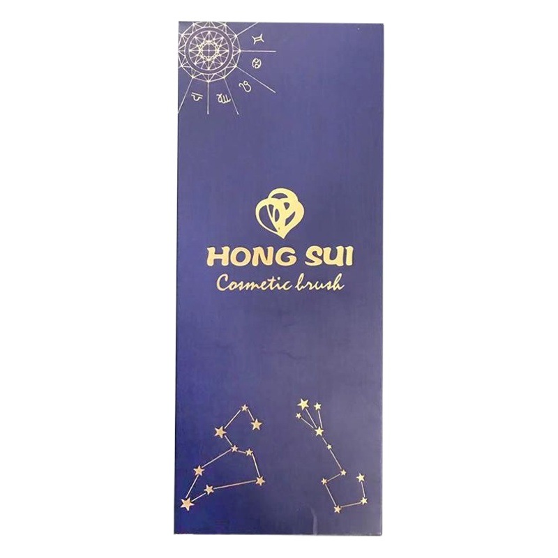 Venta directa de fábrica cinco mango de madera bolsa de cuero cepillo conjunto Internet popular cepillo conjunto fácil de llevar herramientas de maquillaje sin pelusa