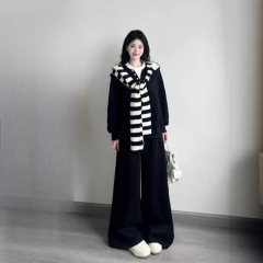 披肩卫衣长裤休闲三件套运动套装女早秋穿搭一整套学生韩系慵懒风