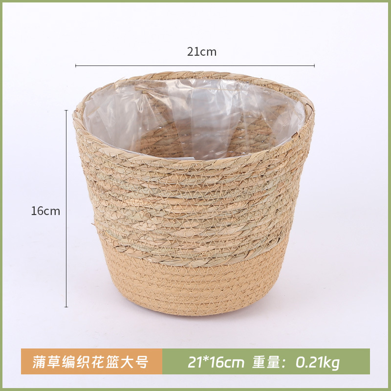 Cesta de tejido de paja explosiva, cesta de tejido de caña simple, cesta de tejido de caña verde interior, oso cub, cub
