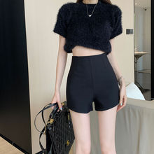 大码2024年春夏季新款胖MM高腰短裤女辣妹修身显瘦百搭包臀热裤