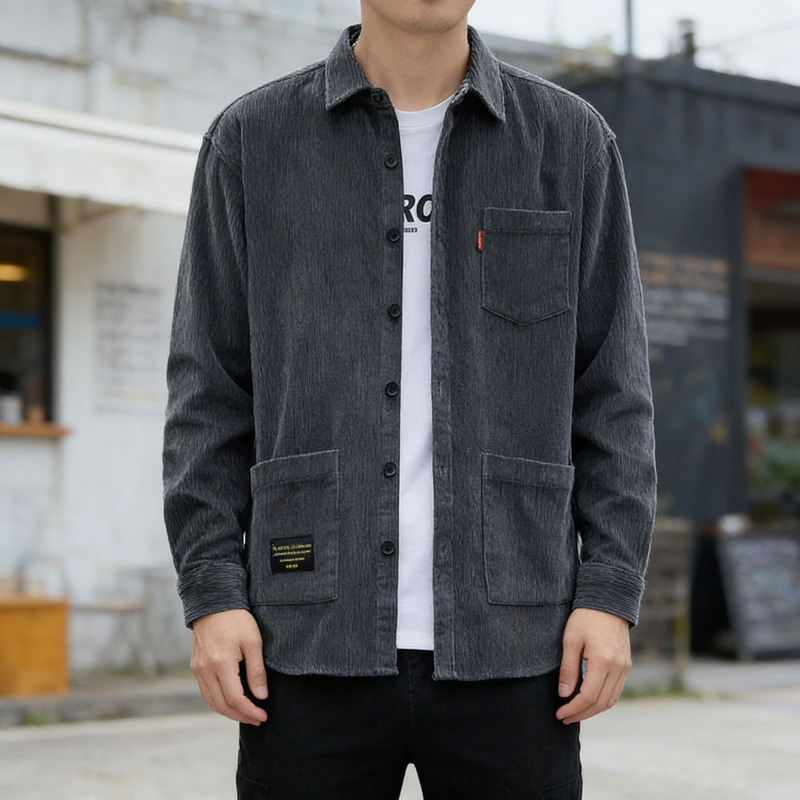 2025 Autumn/Winter Corduroy Shirt Men's Multi-Pocket Warm Long-Sleeve Jacket Casual Fashion Shirt Trendy Loose Fit 2025 Autumn/Winter Corduroy Shirt Men's Multi-Pocket Warm Long-Sleeve Jacket Casual Fashion Shirt Trendy Loose Fit