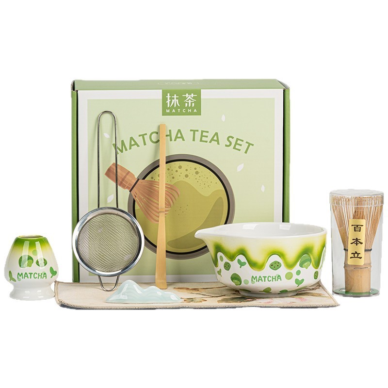 越境抹茶茶碗セットツール百本立陶器日本茶碗攪拌器茶筅窯変器具窯変釉|undefined