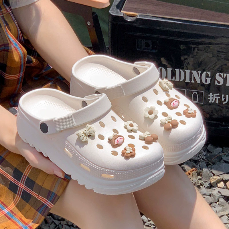 Дышащие сланцы‑платформа (в стиле Crocs), противоскользящие, лёгкие, размеры 35–40