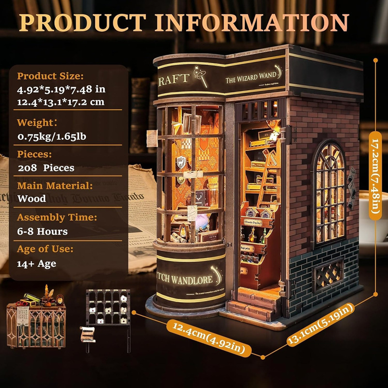 Magic Wand Shop Magic Academy Sisyphus Wooden Assembly DIY Cottage Handmade Wooden House Cross-Border New Product