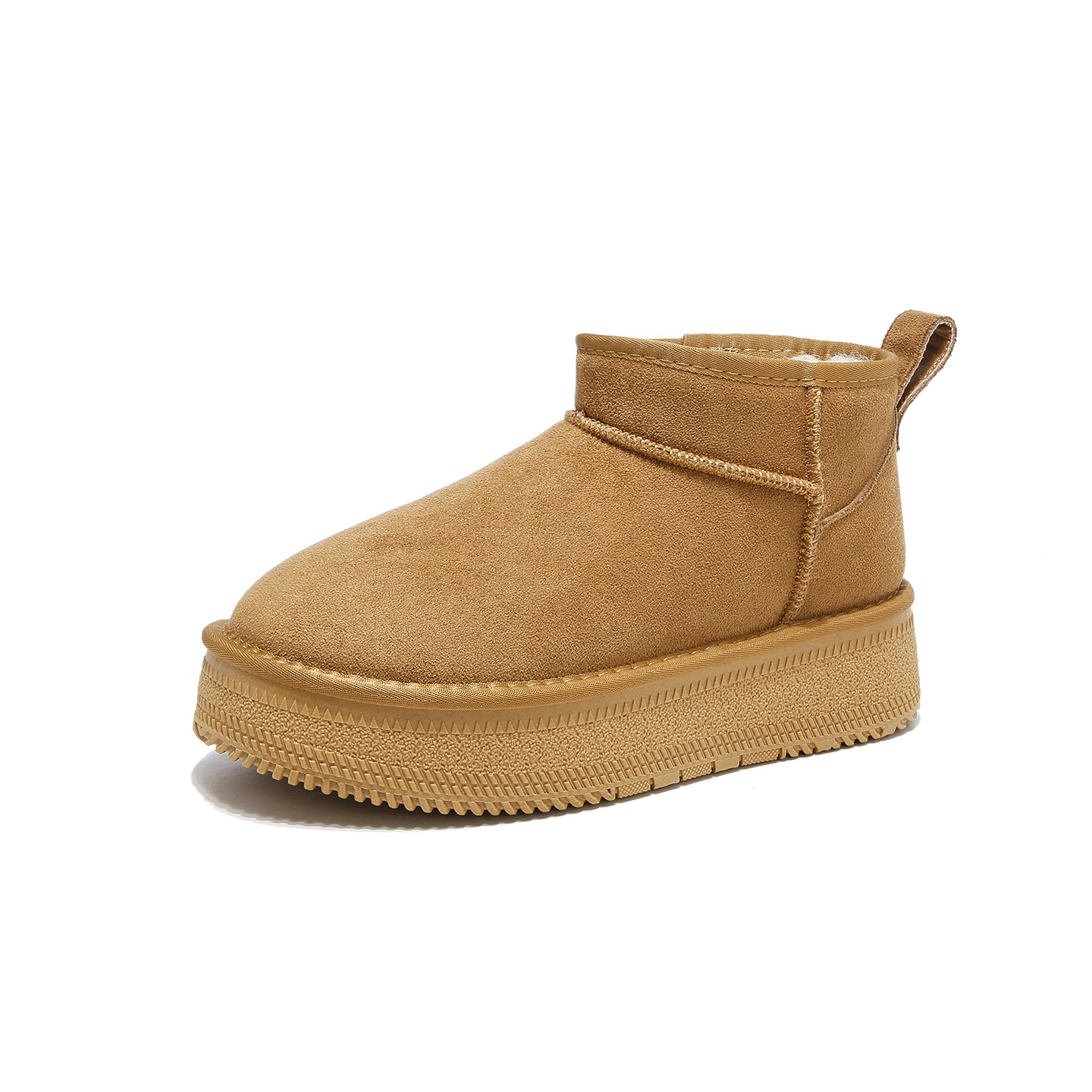 Botas de nieve de fondo grueso para mujeres 2025 nuevos zapatos de algodón grueso de invierno zapatos de lana de patata pequeña Bocken