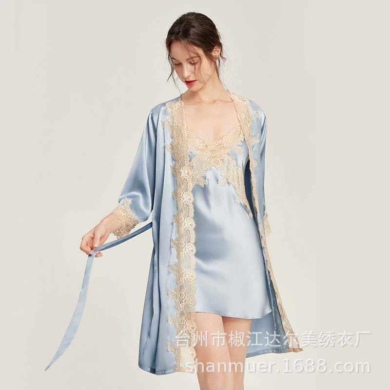Sexy design silk pijama, bathrobe, set