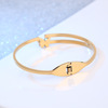 Retro elegant matte golden bracelet stainless steel