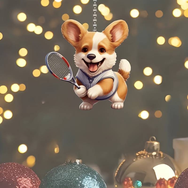 Creativo y lindo en línea corgi perros colgantes acrílicos planos transfronterizos automóviles espejos retrovisores decorativos colgantes