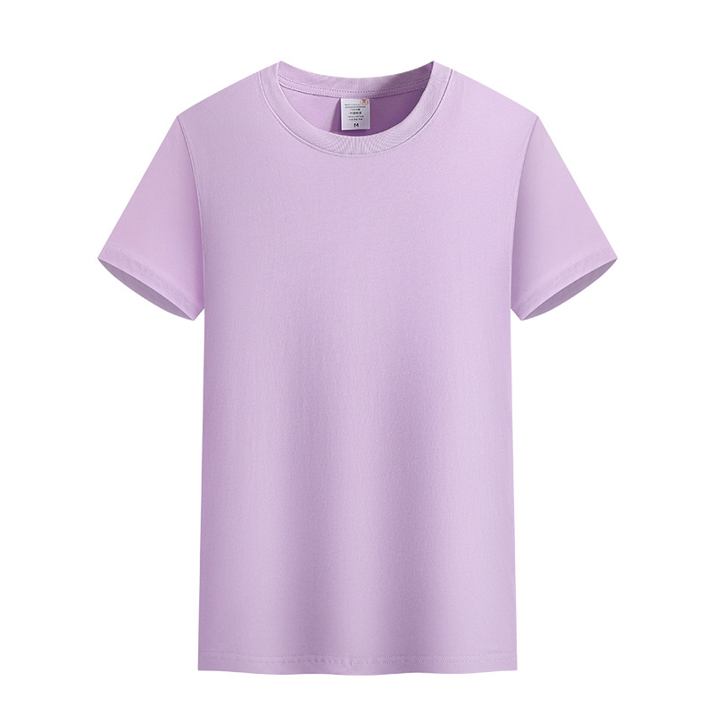 Directo de fábrica 220g de verano pesado cuello redondo manga corta suave piel-amigable equipo uniforme Camiseta de algodón logotipo impreso personalizado
