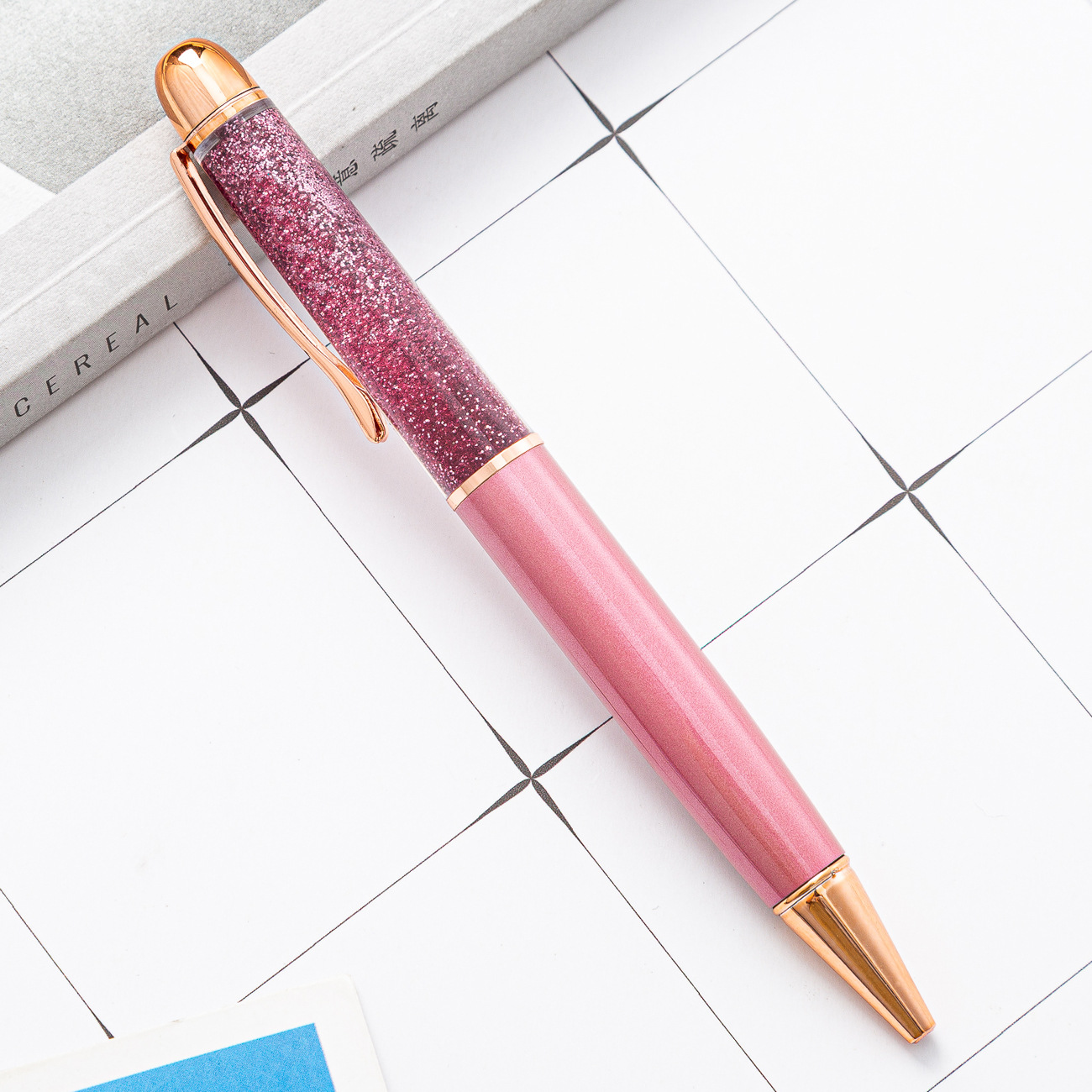 Arenas movedizas pluma nueva moda polvo de oro bolígrafo deslumbrante colorido arenas movedizas creativo metal cristal regalo pluma de aceite