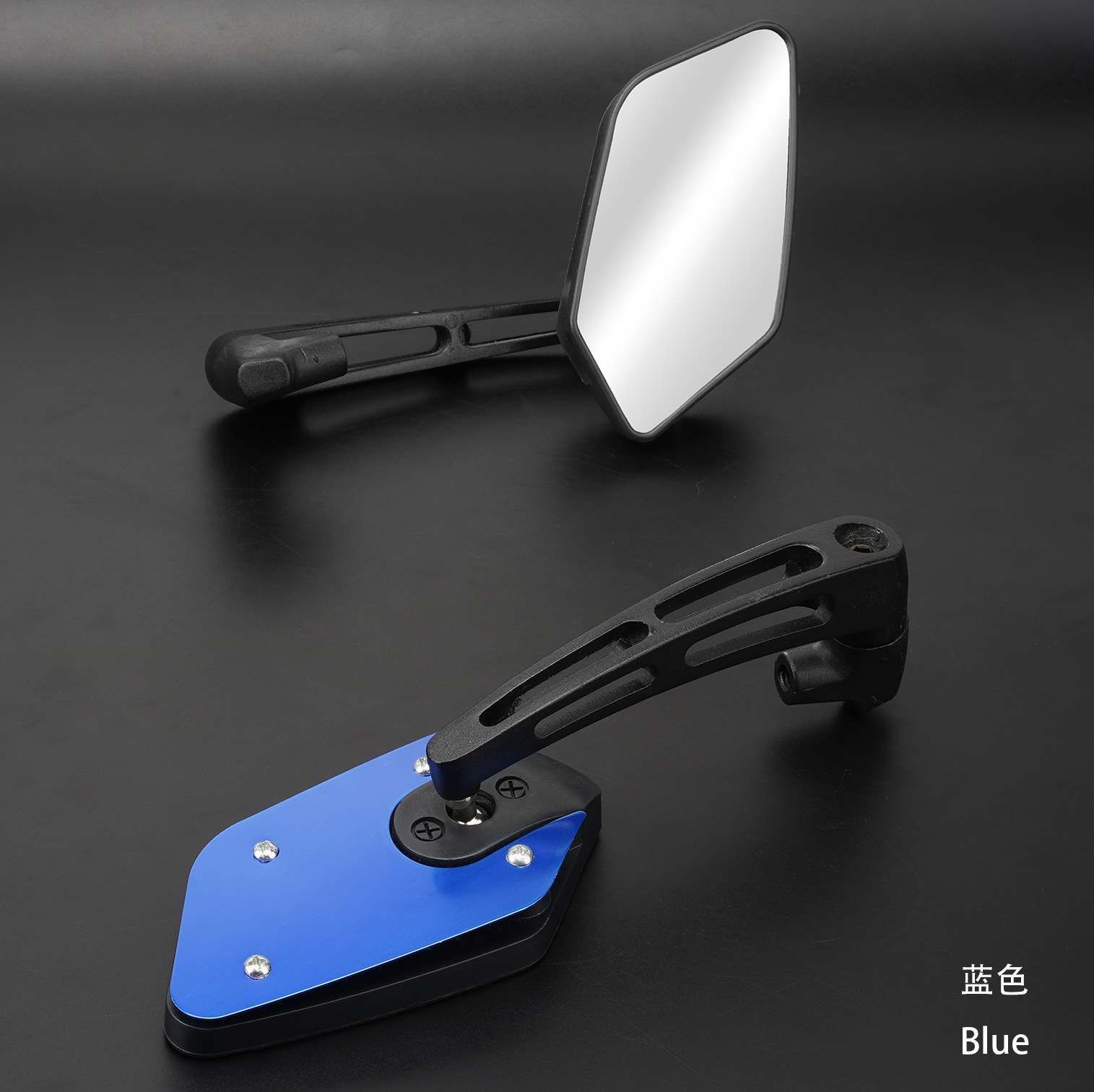 New Motorcycle Modification Accessories No. 9 Ghost Fire Reversing Mirror Aluminum Cover Aluminum Pole Rearview Mirror Aluminum Alloy Electric Vehicle