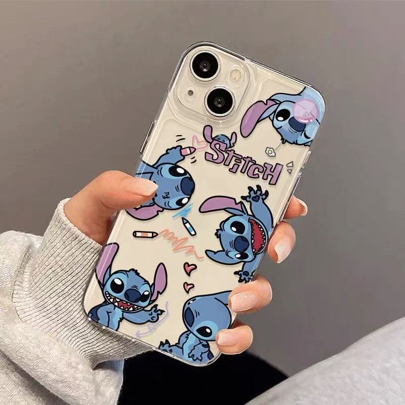 Happy Blue Apto iphone16promax funda para teléfono móvil transparente Apple 15 anti-caída 14pro Europa y América 13/12