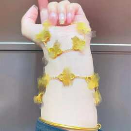 沙金饰品女四叶草手链轻奢高级感手环手串女高级感手饰手链批发
