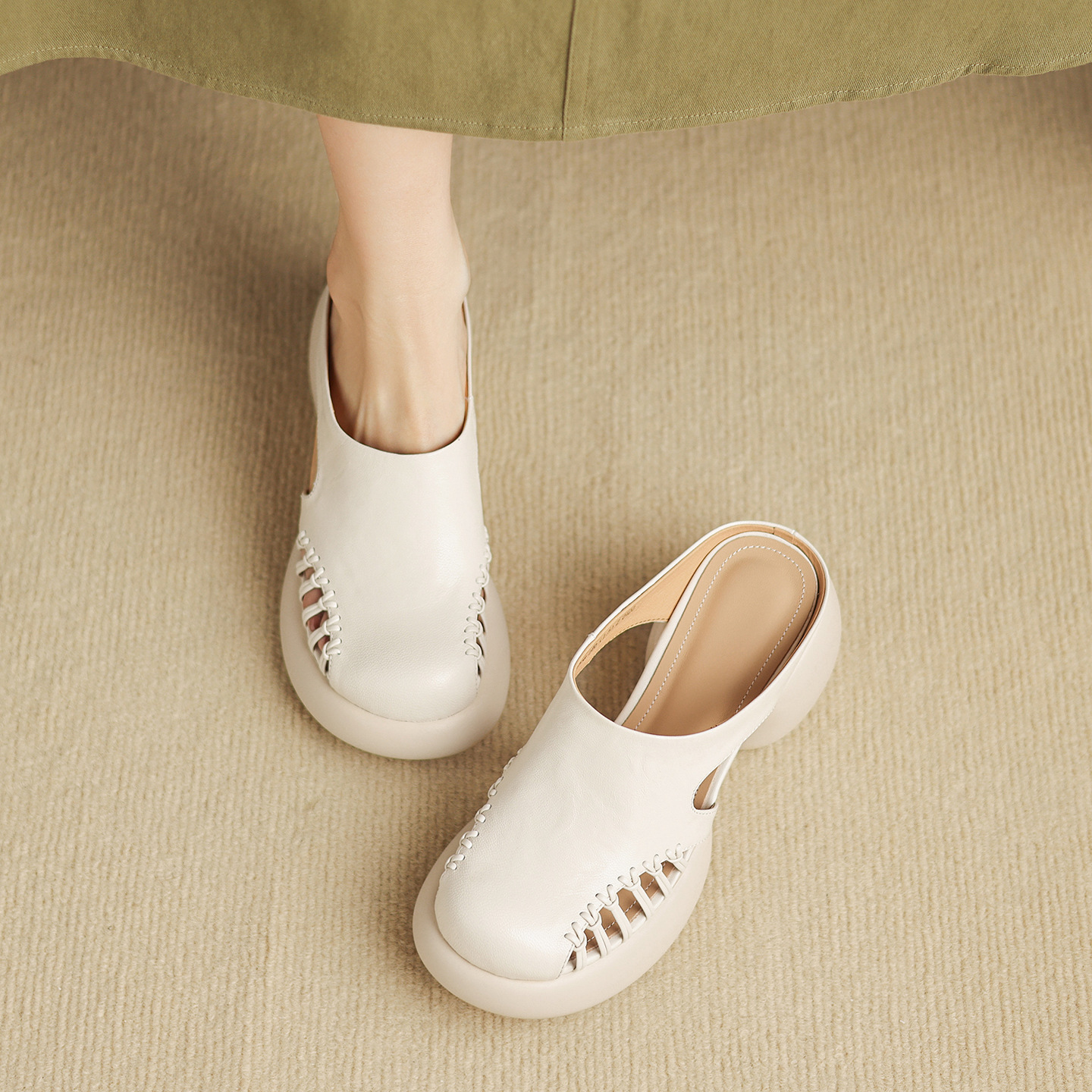 Sandal cao gót nữ mũi trùm đế dày gót 6 cm — đen