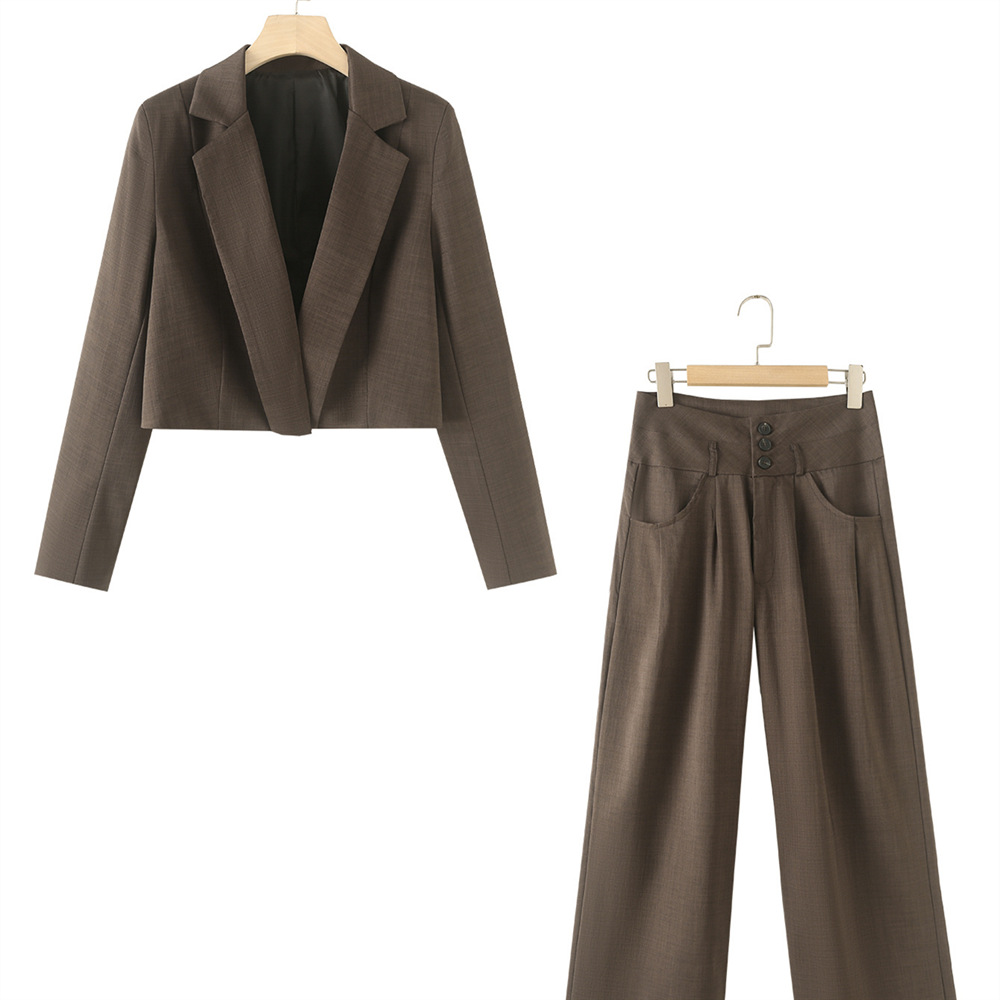 ChicShe Cross-Border Source PB&ZA Moda Donna Autunno Inverno 2024 Stile Francese Completo Blazer Corto Elegante Set Due Pezzi_voghion.com