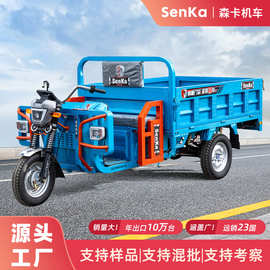 电动三轮车家用拉货加厚载重爬坡翻斗自卸厂家出口EEC农场电瓶车