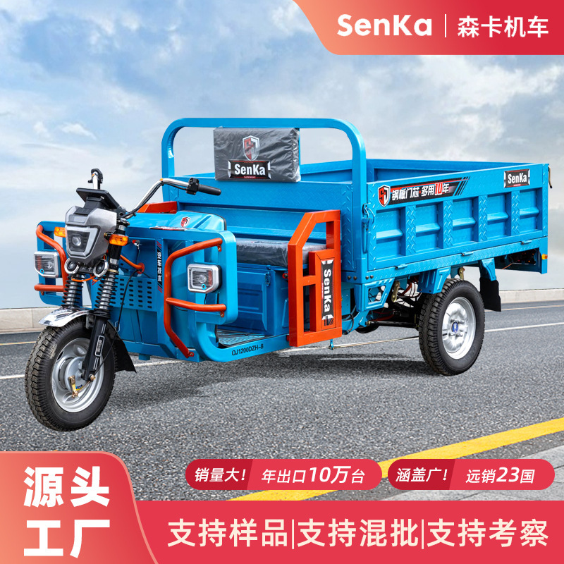 Electric tricycle household pull cargo thickened load climbing dump dump factory export EEC farm battery car