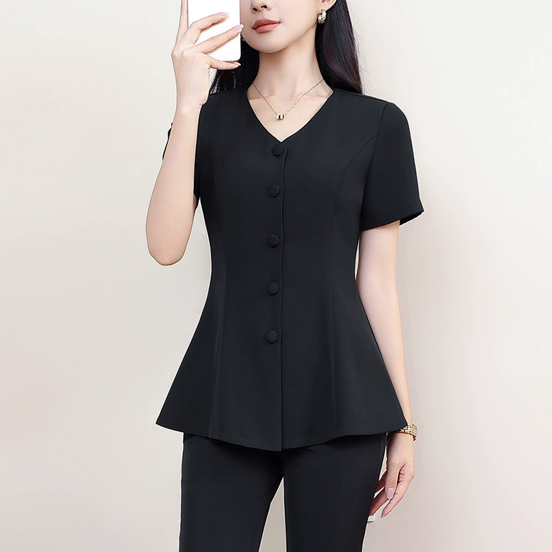 970 тонкий пиджак, стильная женская одежда больших размеров, специальная утягивающая рабочая одежда, закрывающая живот, профессиональный костюм