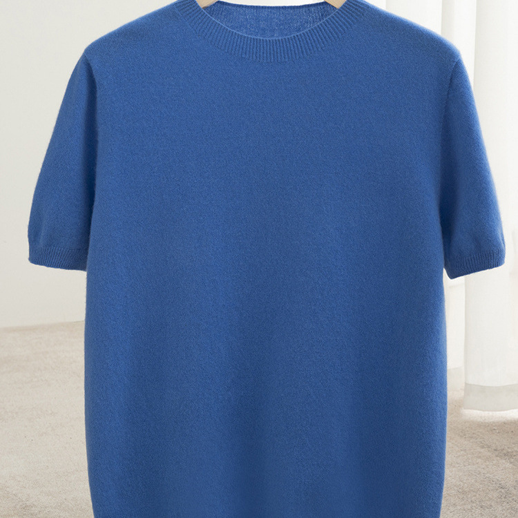 High-End Ready-To-Wear Pure Wool Half-Sleeve Knit Shirt for Men, Business Casual Versatile Solid Color Seamless Sweater