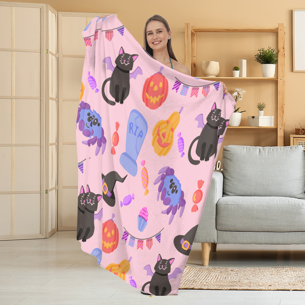 Manta de Franela Festiva con Estampado Navideño, Manta para Siesta, Manta para Aire Acondicionado, Manta Gruesa para Sofá, Manta para Dormitorio