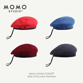 跨境毛呢仿羊毛贝雷帽男女户外显脸小保安户外作战广场水兵蓓蕾帽