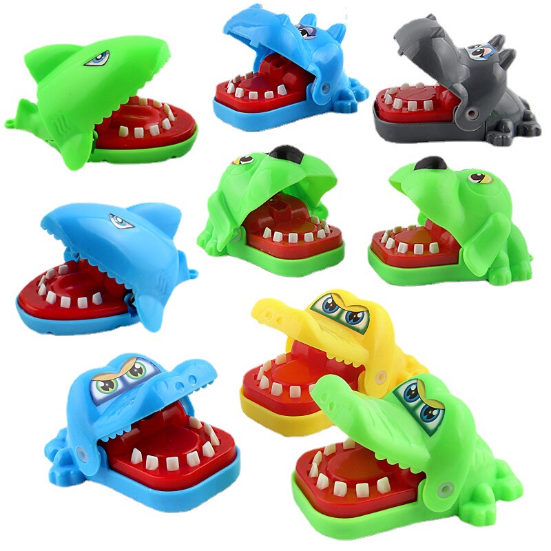 Cross-border New Mini Hand-biting Toy Shark Crocodile Evil Dog Hippo Hand-biting Trick Toy Trick Toy