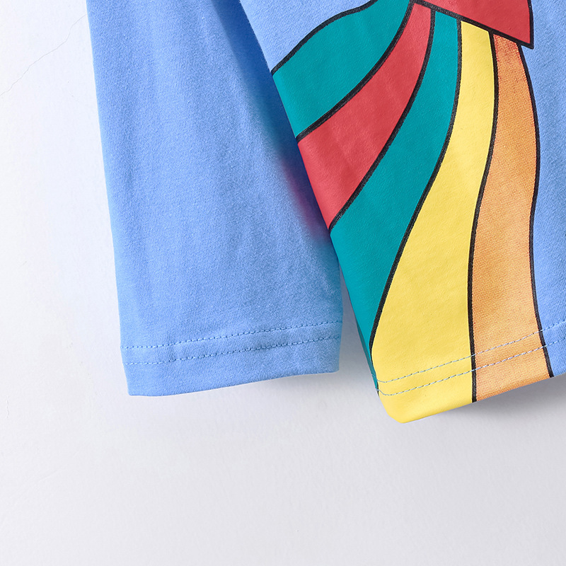 JOJOBEBE otoño nuevos niños europeos y americanos ropa de niños Camiseta de algodón de manga larga de dibujos animados cuello redondo Camiseta de los niños