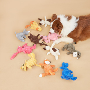 Dog Vocal Toy Method Dou Molar Vent Training 11 Corduroy Unicorn Triceratops Pet Toy