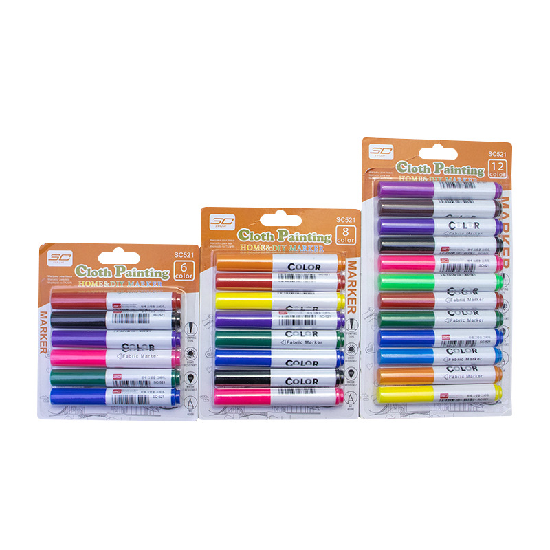 Pluma tejida fábrica suministro directo lavable pintura Big Head 6 colores traje 8 colores traje 12 colores traje paño pintura pluma