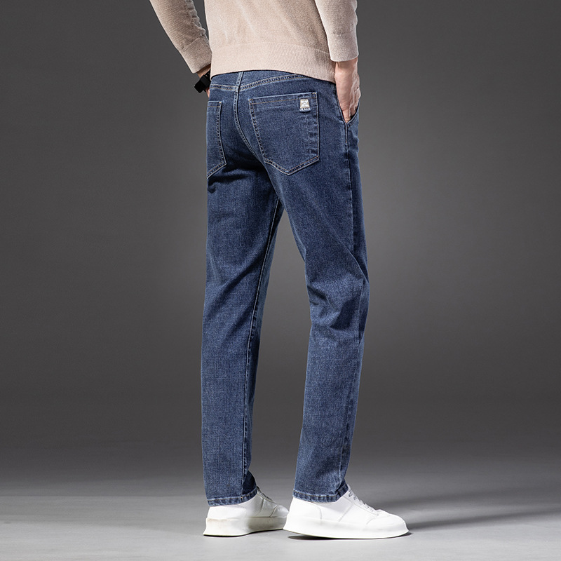 Guangzhou Xintang pantalones vaqueros de los hombres de mediana edad clásico cómodo negocio pantalones casuales de los hombres de estiramiento Delgado Pantalones rectos de los hombres