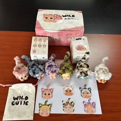 新しいハイバージョンヒョウ猫シリーズビニールぬいぐるみペンダントバッグキーホルダーブラインドボックスギフトバブルマート