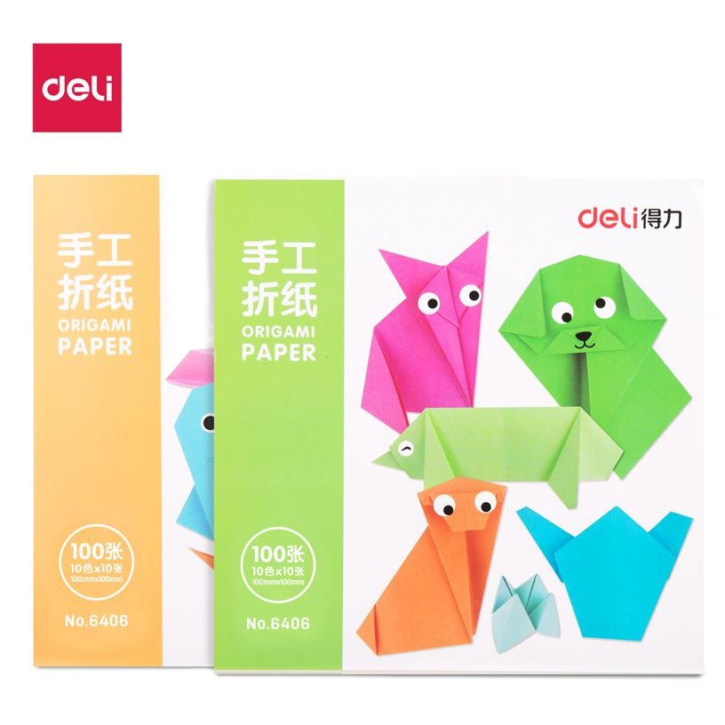 Deli 6406 6407 color de papel de la grúa de papel plegable corte traje de papel de nota