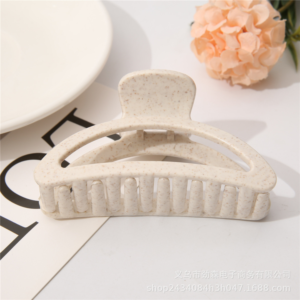 Venta caliente transfronteriza paja de trigo Morandi grab clip arco hueco cabeza de tiburón clip material degradable horquilla