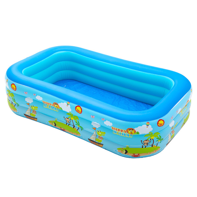 Nueva piscina inflable, baño plegable al aire libre para adultos con estampado azul y blanco grueso, piscina para bebés