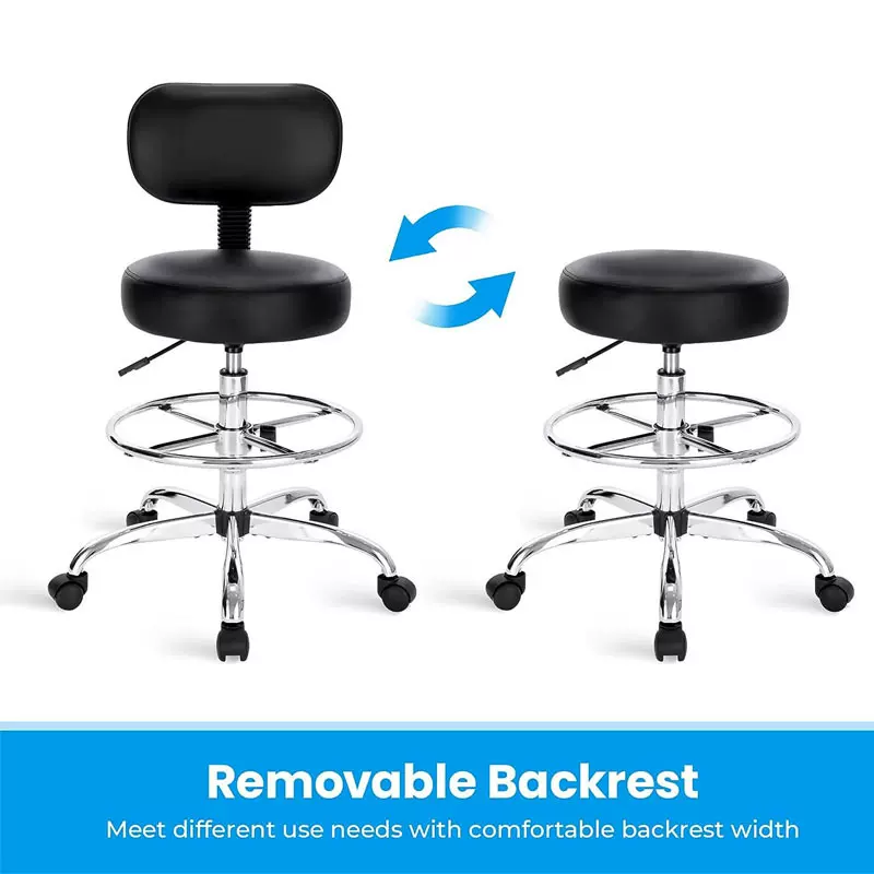 可调节脚托滚动凳旋转圆形绘图椅高办公椅吧台椅实验室椅