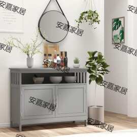 亚马逊储物柜储物板式家具餐具边水柜餐亚马柜玄关间开放式茶水柜