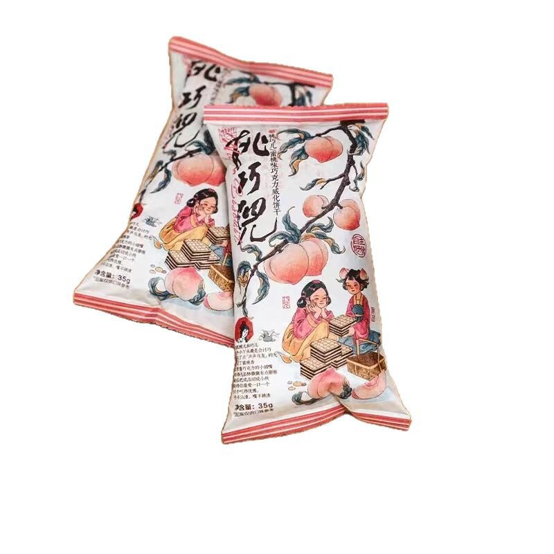 Tea Yanyue カラー ピーチ チョコレート ピーチ フレーバー チョコレート ウエハース ビスケット 35 グラム カジュアル バッグ スナック アフタヌーン ティー デザート|undefined