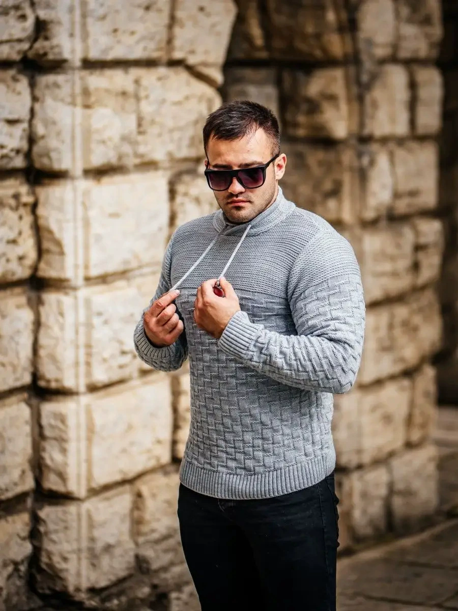 Мужской вязанный свитер Thick knitted sweater для мужчин