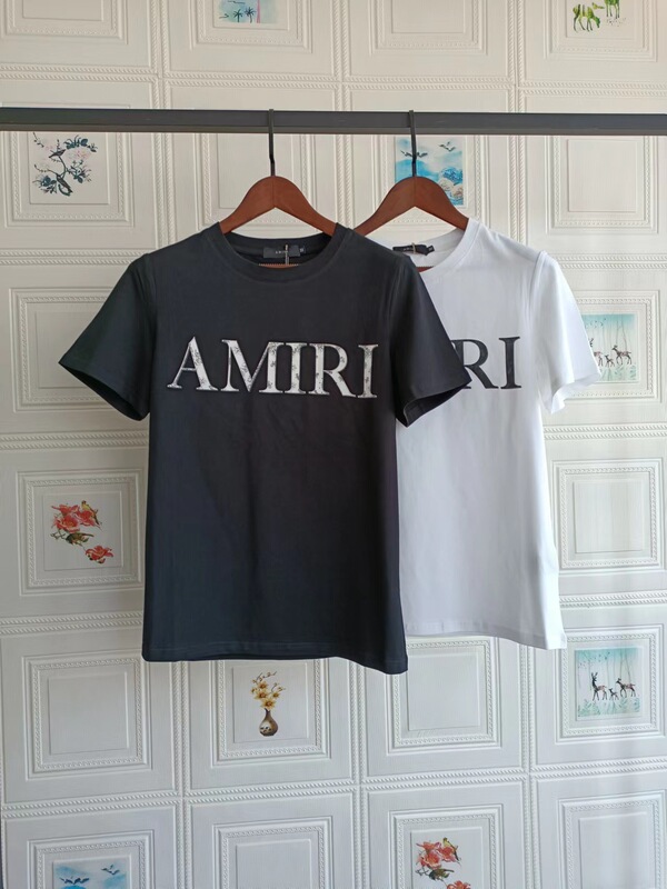 European and American Fashion Brand AMIRI Flower Letter Printing Round Neck Short-Sleeved Casual T-Shirt for Men and Women European and American Fashion Brand AMIRI Flower Letter Printing Round Neck Short-Sleeved Casual T-Shirt for Men and Women