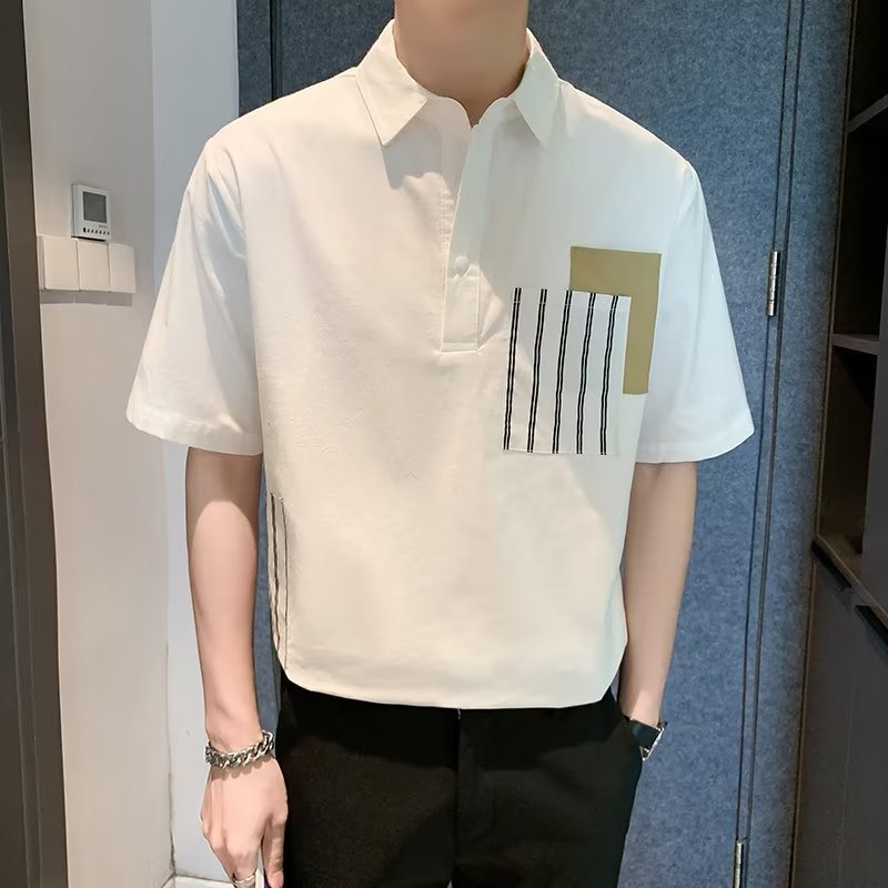 Polo camiseta de manga corta para niños, tops de solapa de verano de media manga de todo fósforo para estudiantes de moda, camiseta juvenil de marca de moda