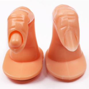 Nail Art Practice Fake Finger Model with Adhesive Backing, Available in Two Options: with or Without Nails, Realistic Practice Finger Mold