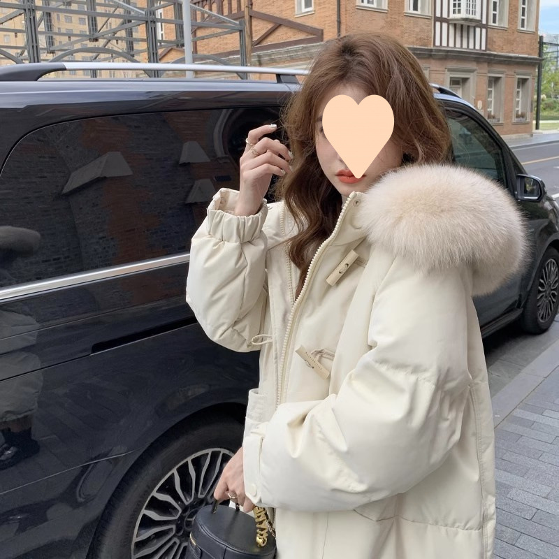 Down cotton jacket for women in 2025 new mid-length cotton jacket over knee fashionable high-end design fashionable winter thickened