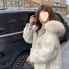 Down cotton jacket for women in 2025 new mid-length cotton jacket over knee fashionable high-end design fashionable winter thickened