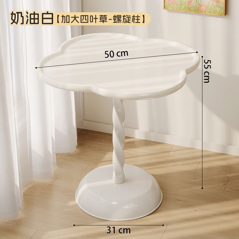 [행운의 네잎 클로버] 단층 나선형 스타일 - 크림 화이트