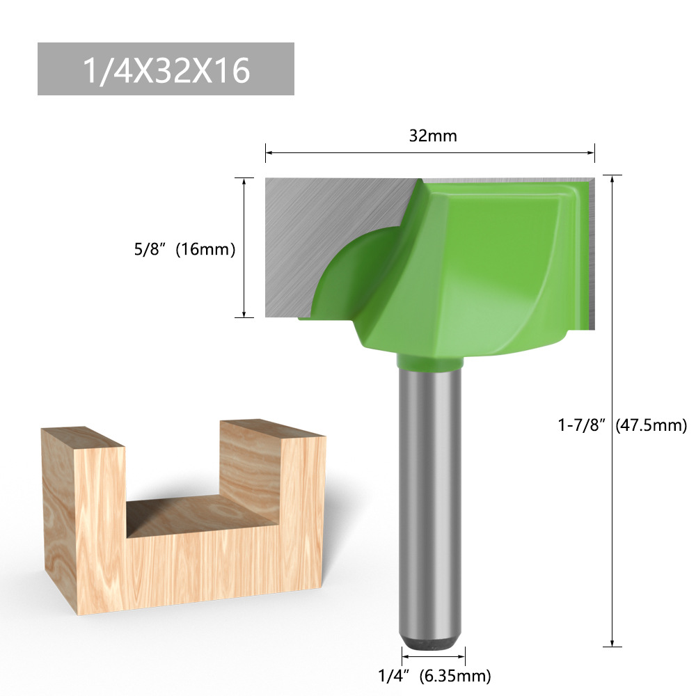 1/4 mango de limpieza inferior cuchillo fresco verde mesa de fresado inferior cuchillo de corte máquina de corte cabeza de corte de carpintería directa de fábrica cortador de fresado