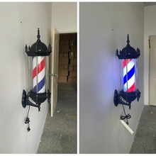 LED欧式复 古塑料花枝中艺防水理发店转灯美发店挂墙灯箱发廊标志